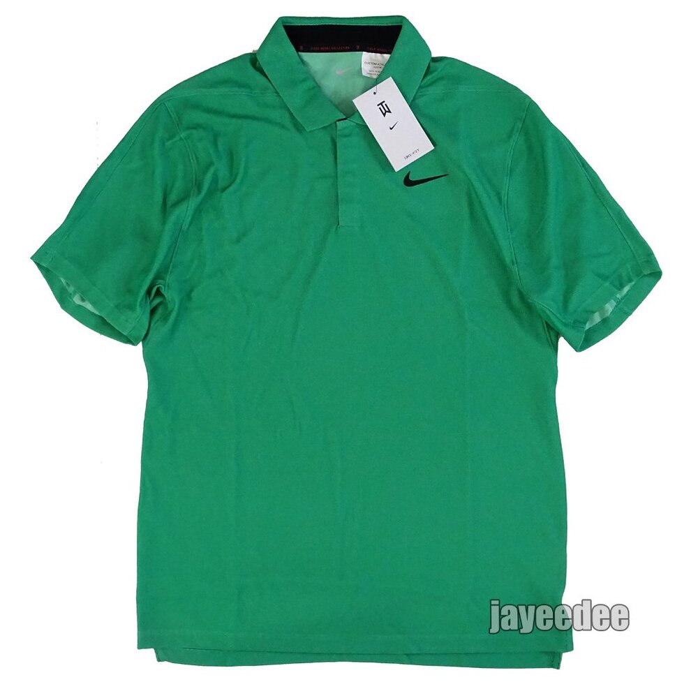 NIKE GOLF TIGER WOODS PIQUE POLO SHIRT CUSTOM ATHLETE EXCLUSIVE DR5314-324 GREEN